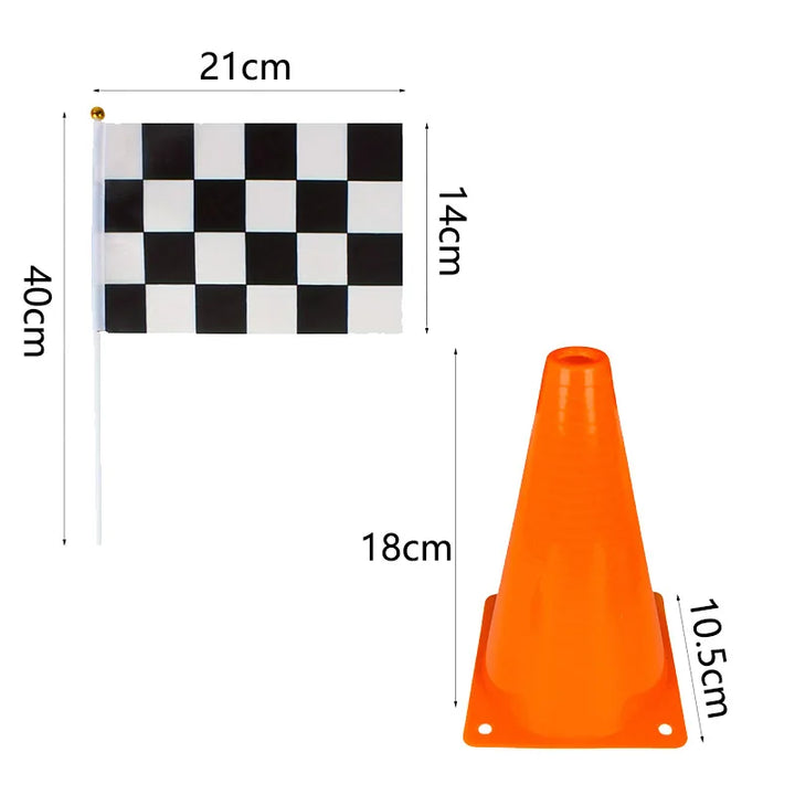 RaceSet – Traffic Cones & Racing Flags Party Decoration Set