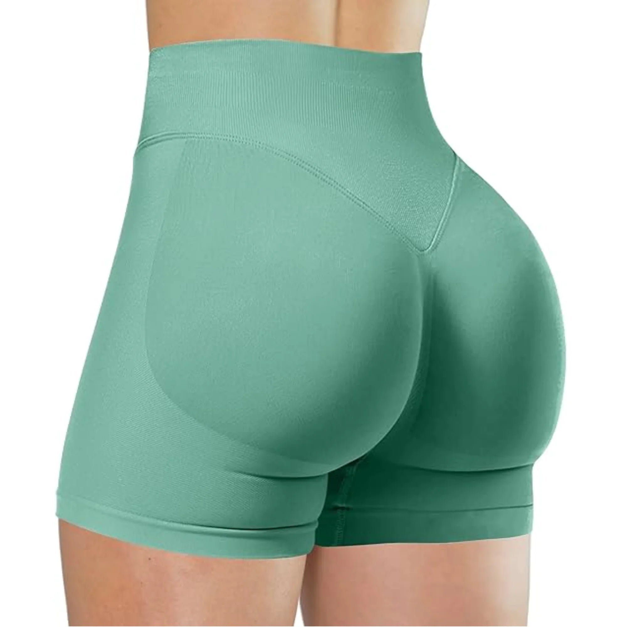 High-Waisted Summer Yoga Shorts – Solid Color Fitness Leggings
