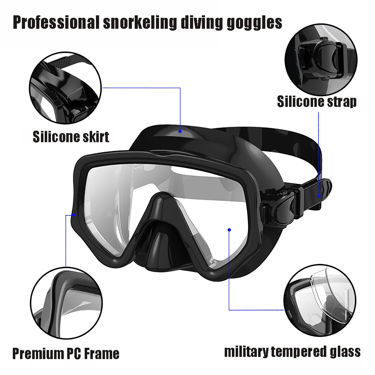 Adult Diving Mask & Snorkel Set – Panoramic Scuba Gear