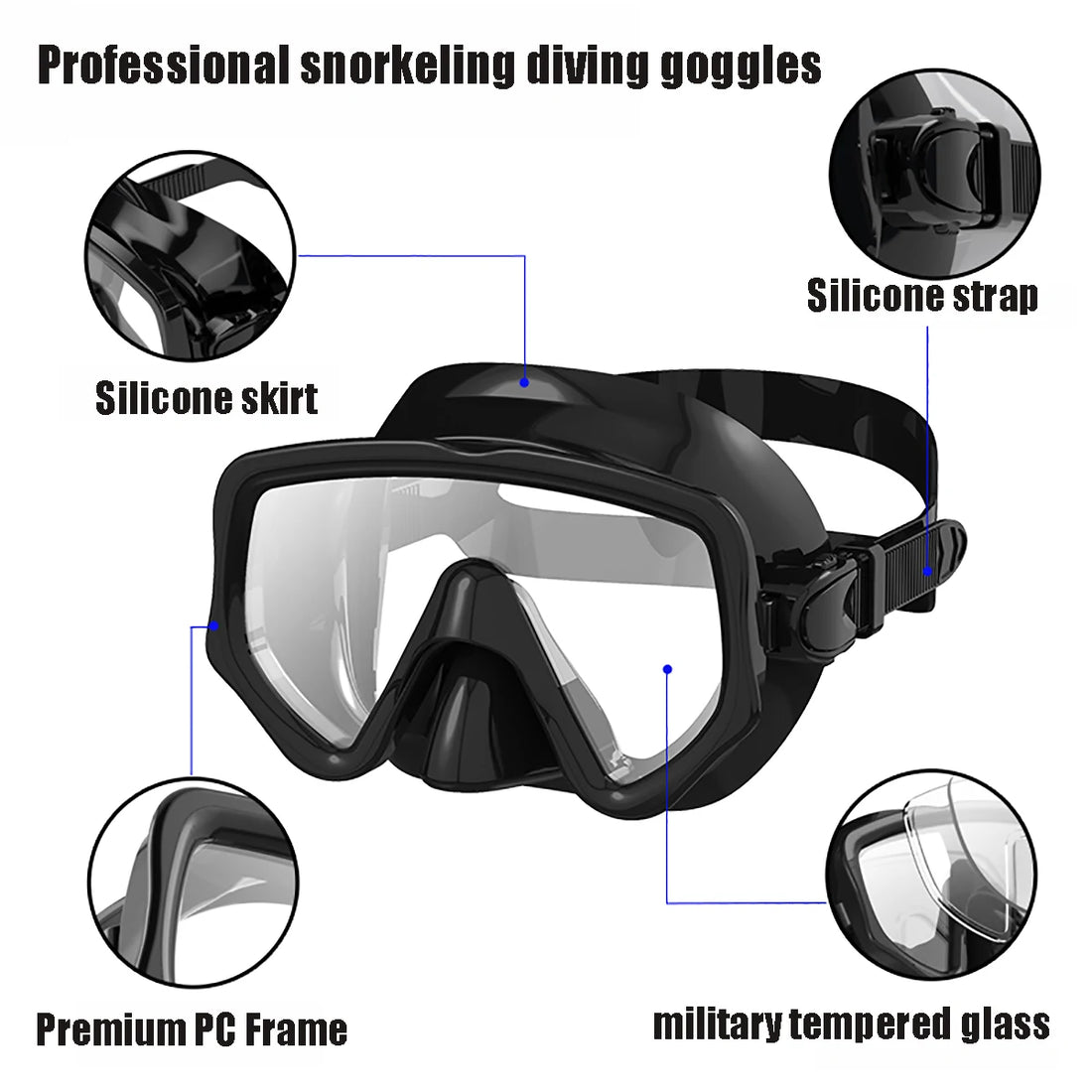 Adult Diving Mask & Snorkel Set – Panoramic Scuba Gear