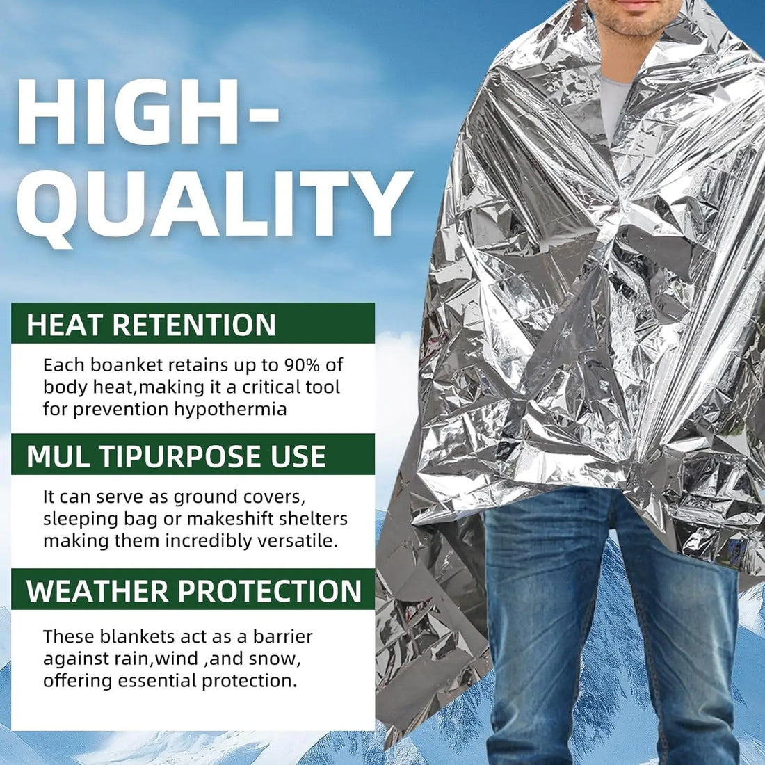Emergency Thermal Survival Blanket Set