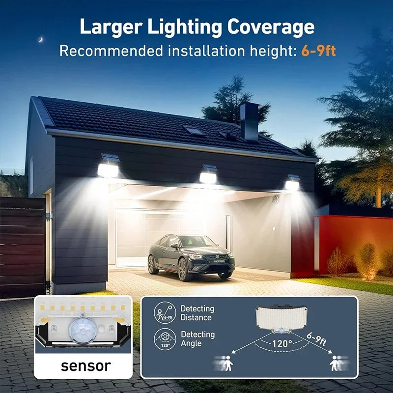 Solar Motion Sensor LED Wall Light – Super Bright & Waterproof
