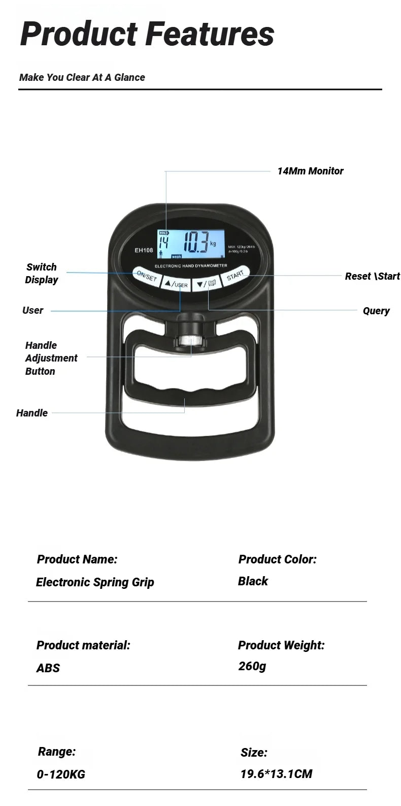 Digital Hand Grip Strength Meter