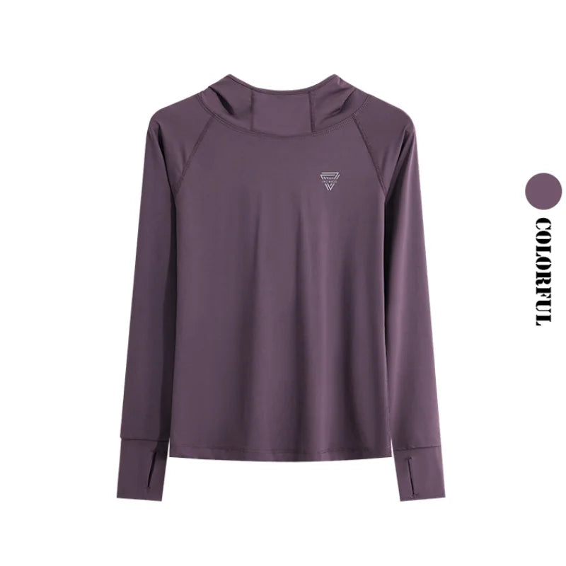 DRUR Women’s Long Sleeve Yoga Hoodie – Quick Dry Workout Top