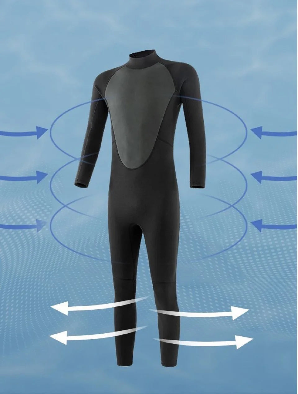 3mm/2mm Neoprene Wetsuit – Full Body Thermal Dive & Surf
