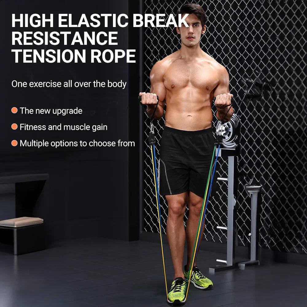 10–14pcs Resistance Bands Set – Pull Rope Muscle Training