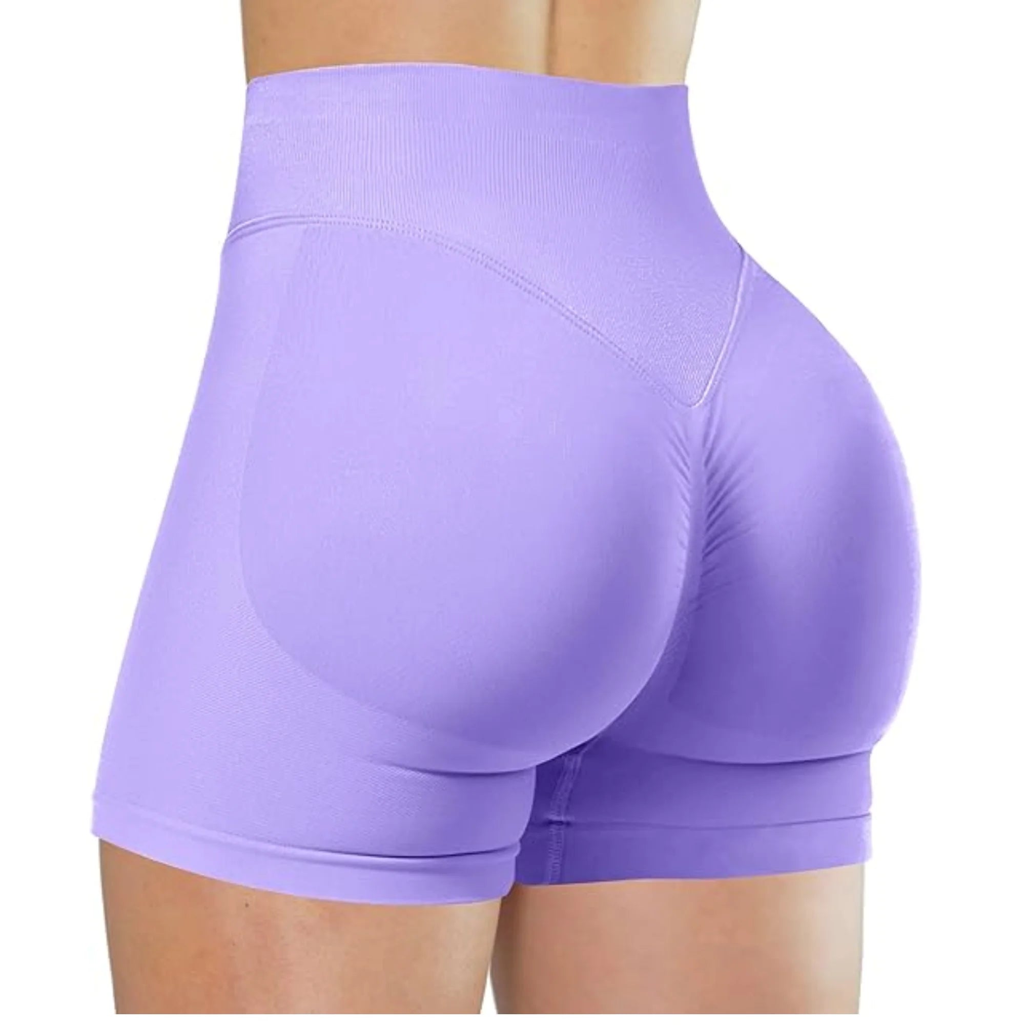 High-Waisted Summer Yoga Shorts – Solid Color Fitness Leggings