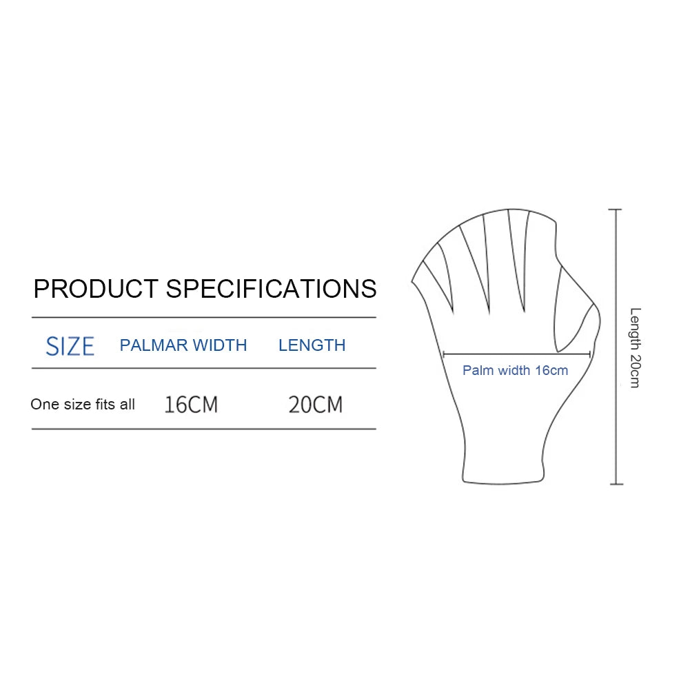 Webbed Diving & Swimming Gloves – Hand Paddle Training Accessories