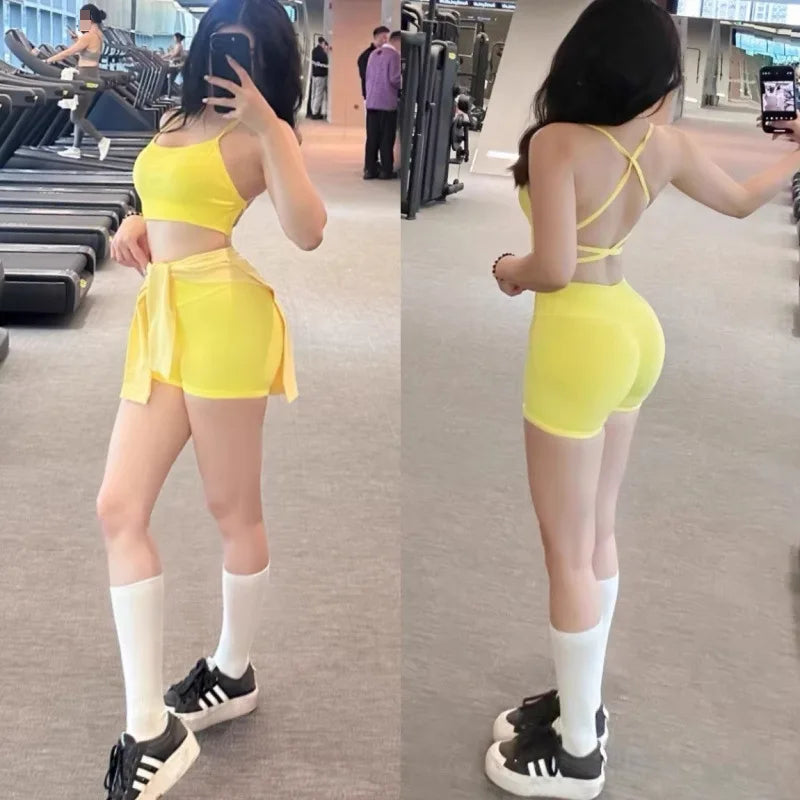 Seamless High-Waist Hip-Hugging Fitness Shorts