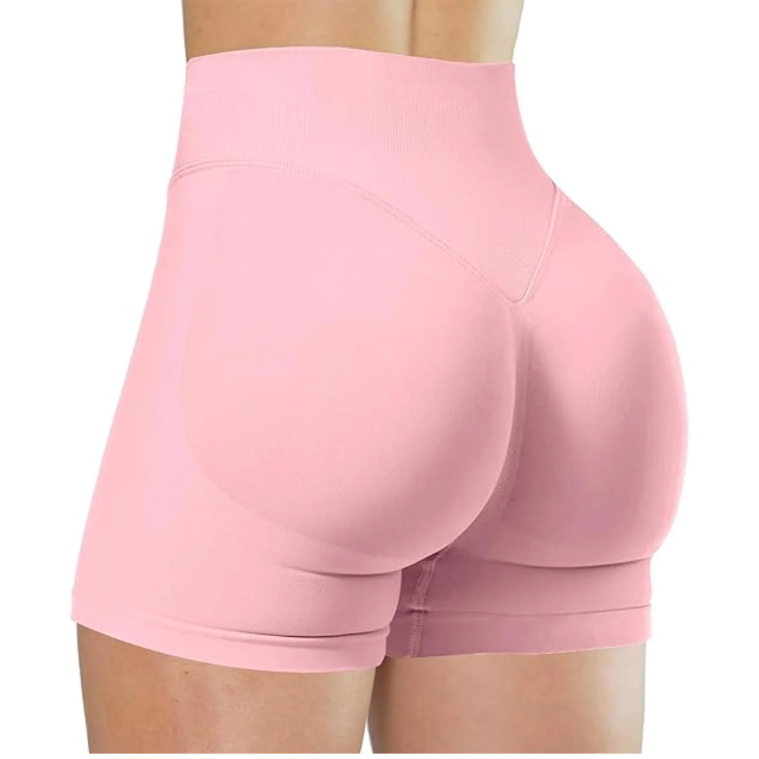 High-Waisted Summer Yoga Shorts – Solid Color Fitness Leggings