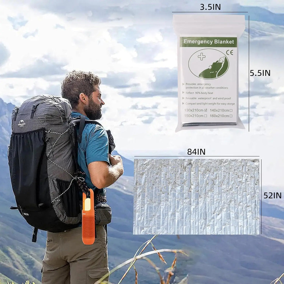 Emergency Thermal Survival Blanket Set