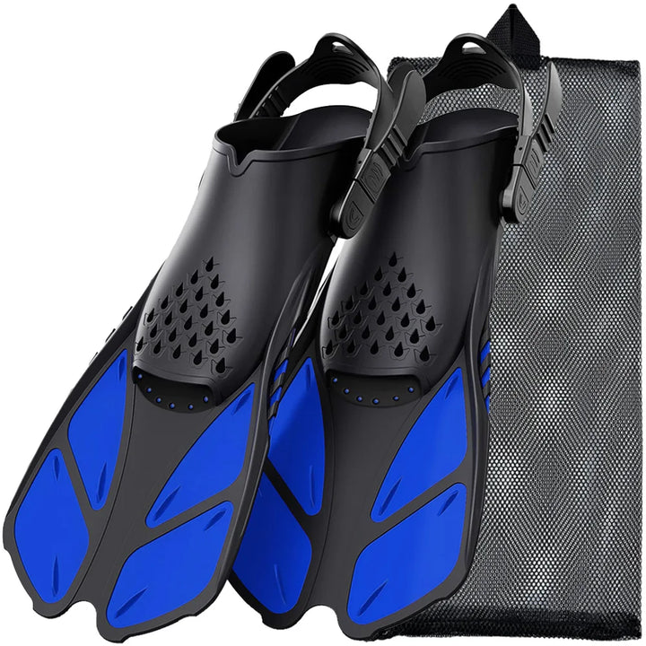 Adjustable Snorkel Fins – Short Silicone Open Heel Flippers