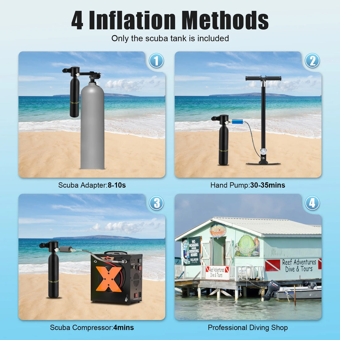 0.5L Mini Diving Oxygen Cylinder – Portable Scuba Tank