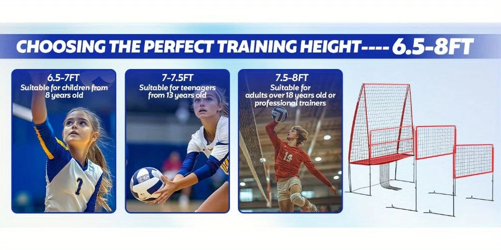 ProVolley – 8x11ft Adjustable Volleyball Training Net