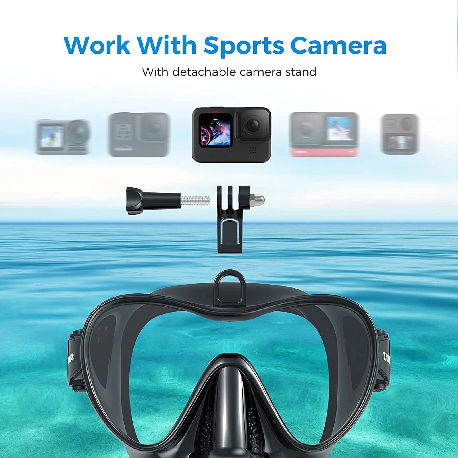 Wet GoPro Mount Freedive Mask – Low Volume Snorkel Set