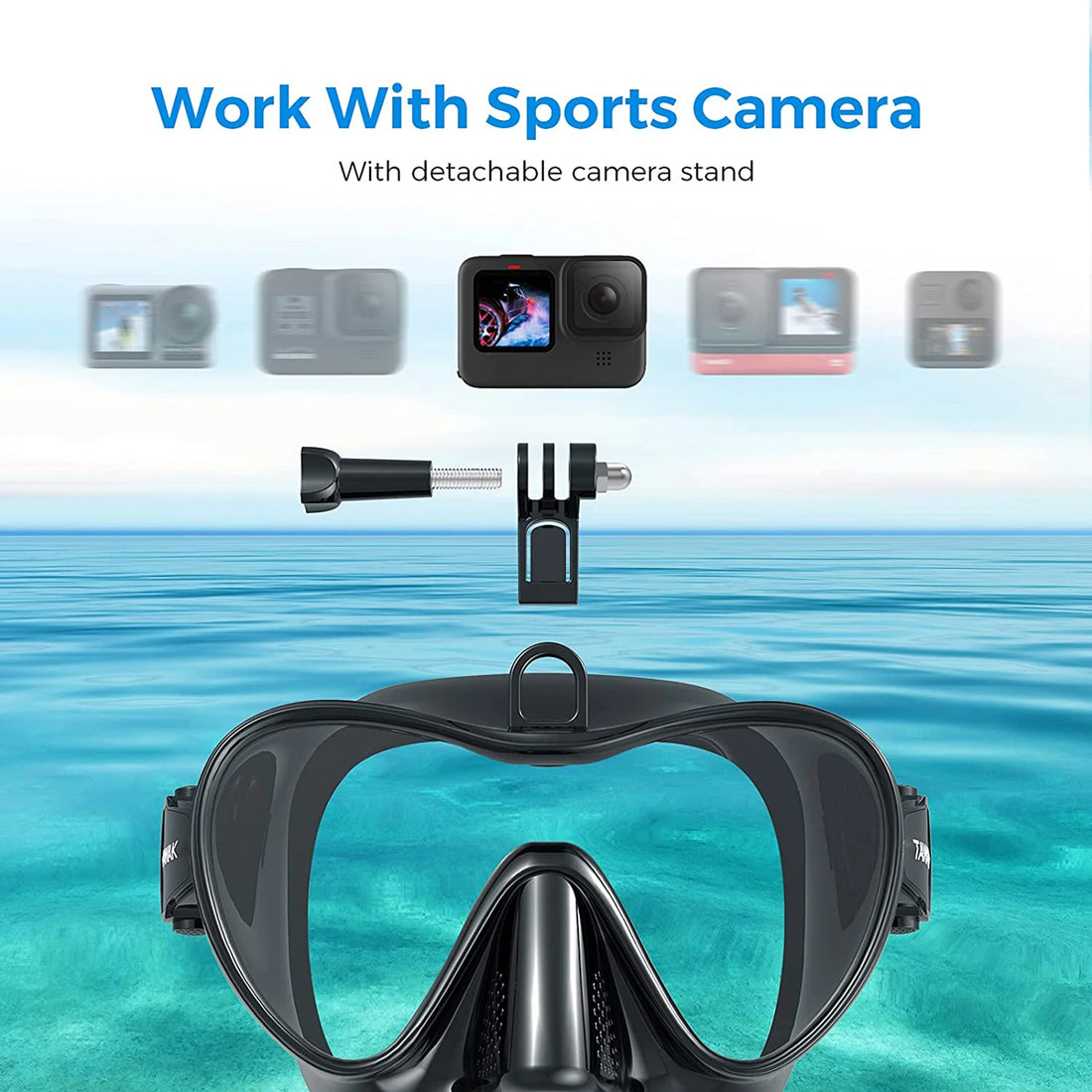 Wet GoPro Mount Freedive Mask – Low Volume Snorkel Set