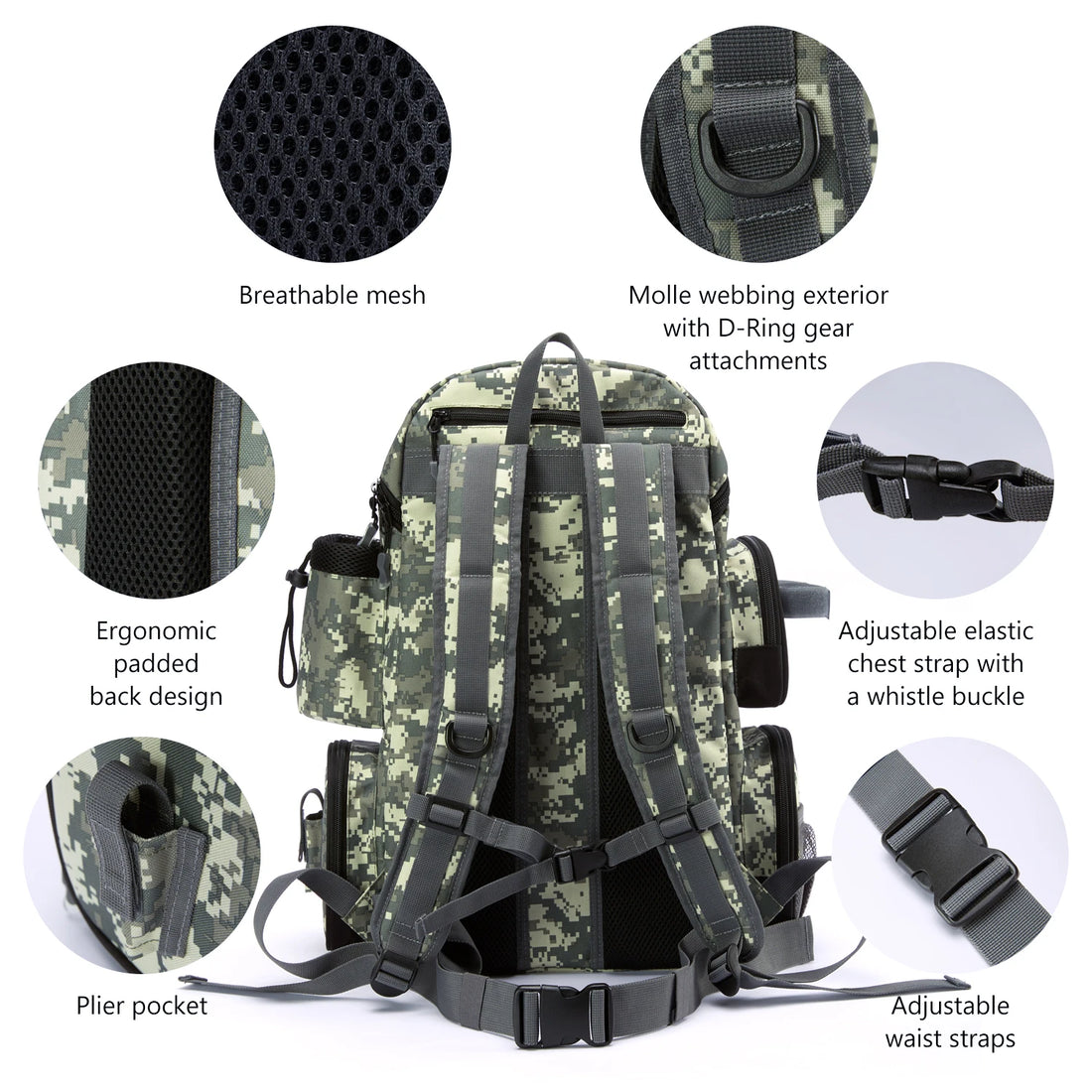 Bassdash Tactical Fishing Tackle Backpack