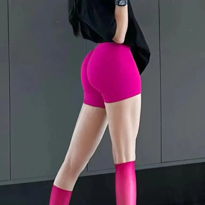 Seamless High-Waist Hip-Hugging Fitness Shorts