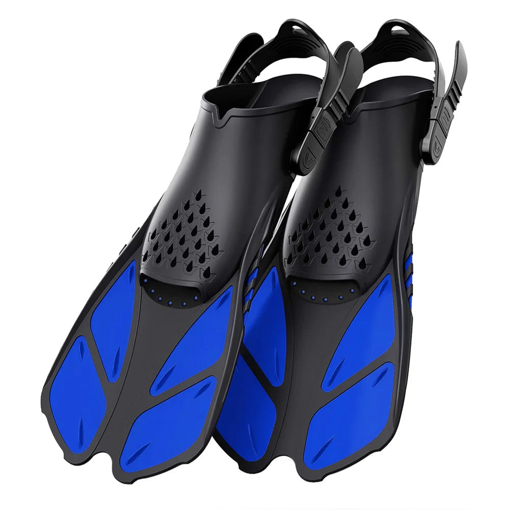 Adjustable Snorkel Fins – Short Silicone Open Heel Flippers
