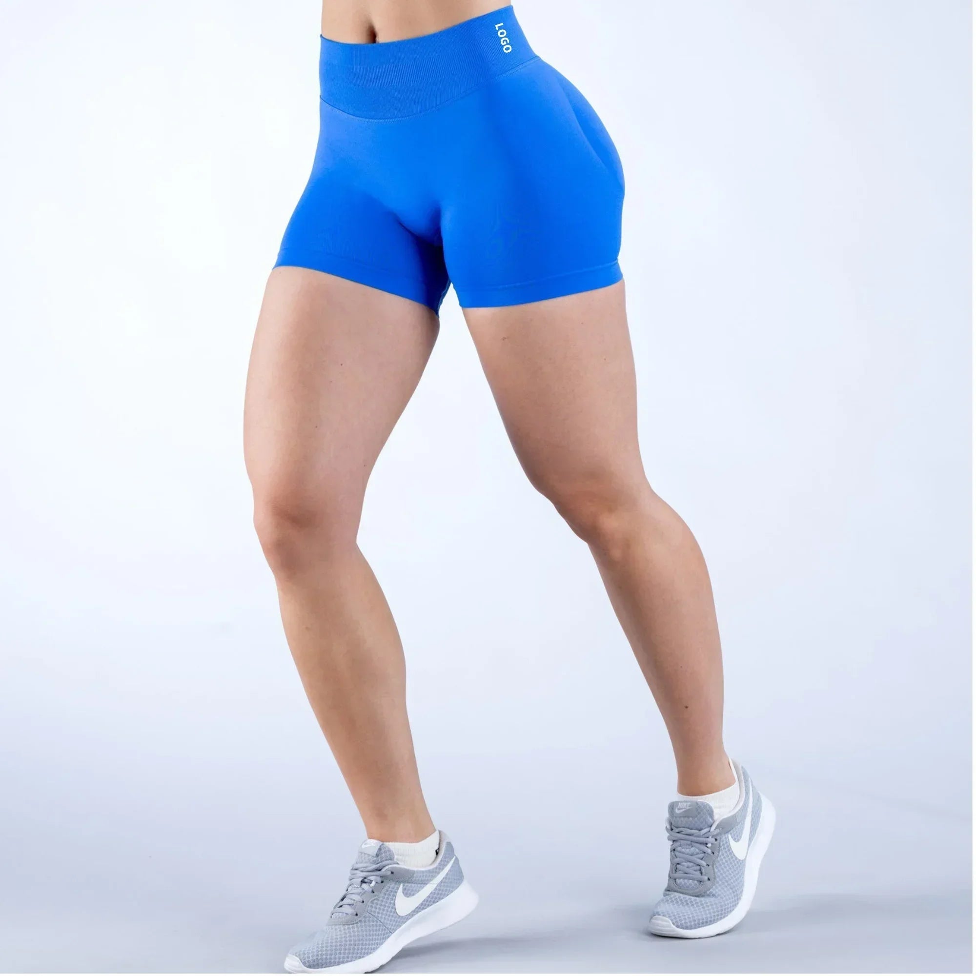 High-Waisted Summer Yoga Shorts – Solid Color Fitness Leggings