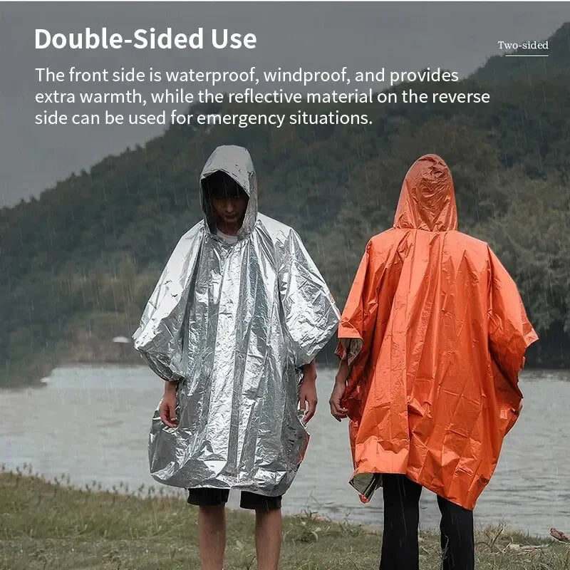 Emergency Waterproof Rain Poncho – Survival & Camping Gear