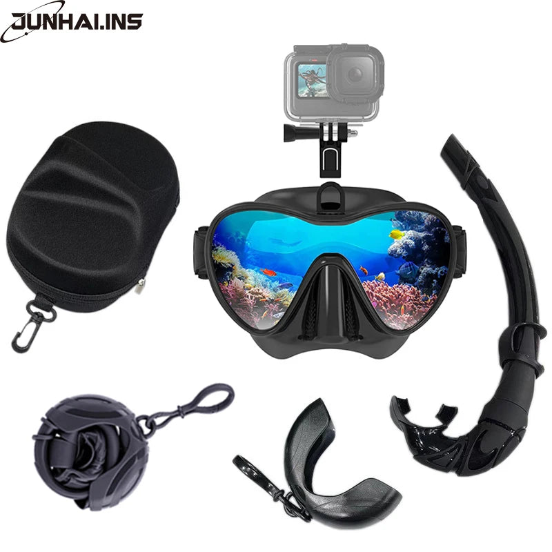 Wet GoPro Mount Freedive Mask – Low Volume Snorkel Set