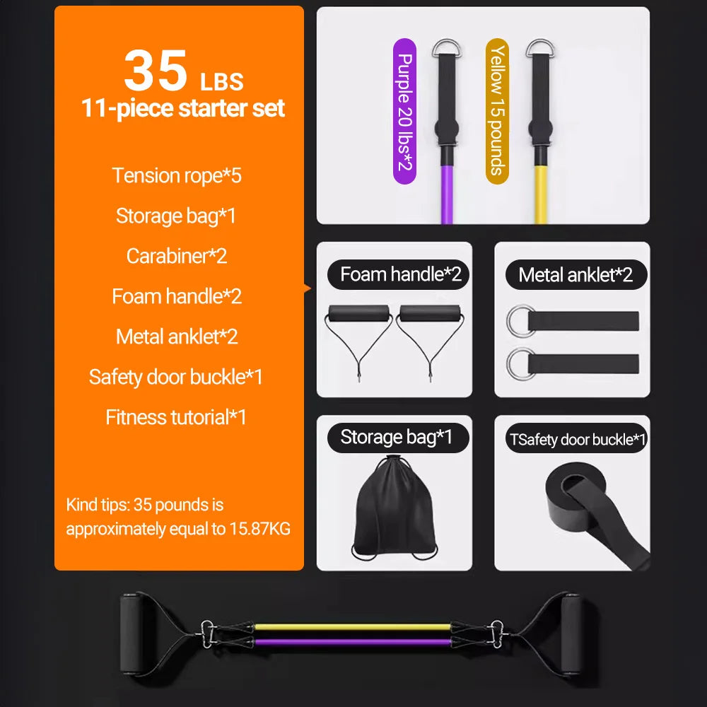 10–14pcs Resistance Bands Set – Pull Rope Muscle Training