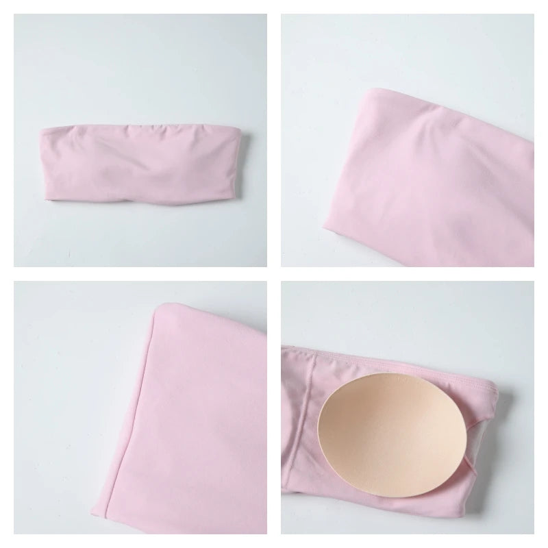 Women’s 2-Piece Fitness Yoga Set – Strapless Gym Outfit