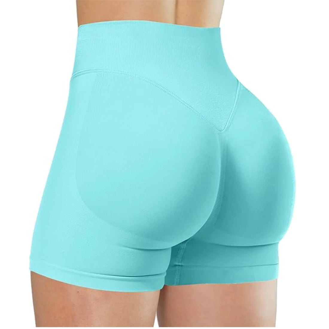 High-Waisted Summer Yoga Shorts – Solid Color Fitness Leggings