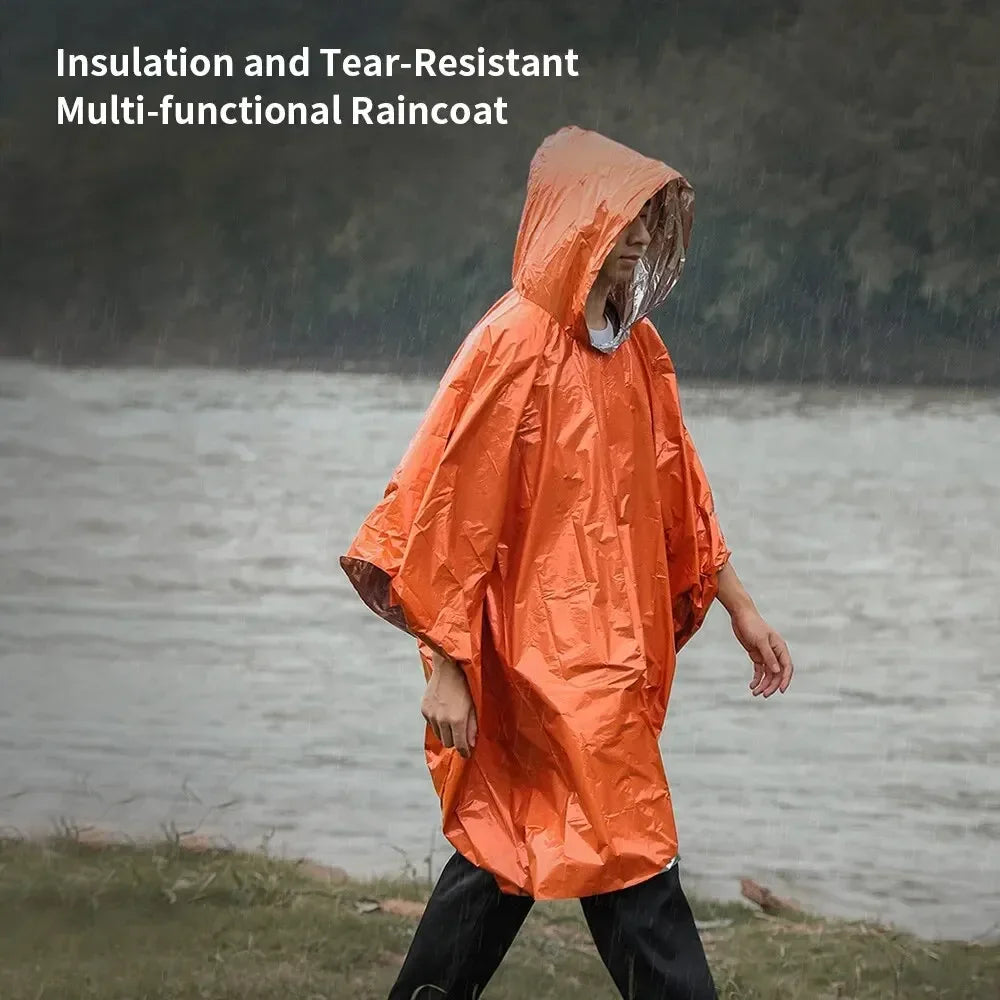 Emergency Waterproof Rain Poncho – Survival & Camping Gear