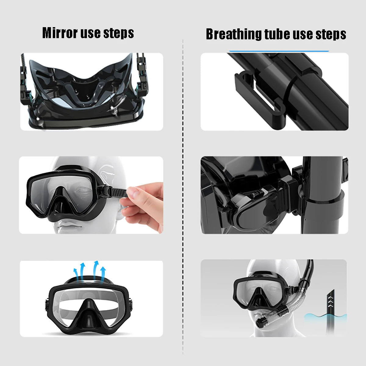 Adult Diving Mask & Snorkel Set – Panoramic Scuba Gear