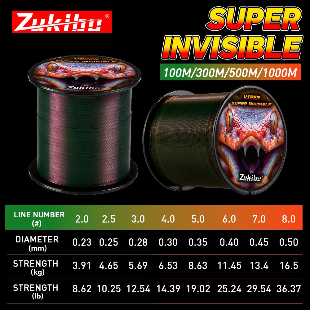 ZUKIBO Viper Invisible Fishing Line