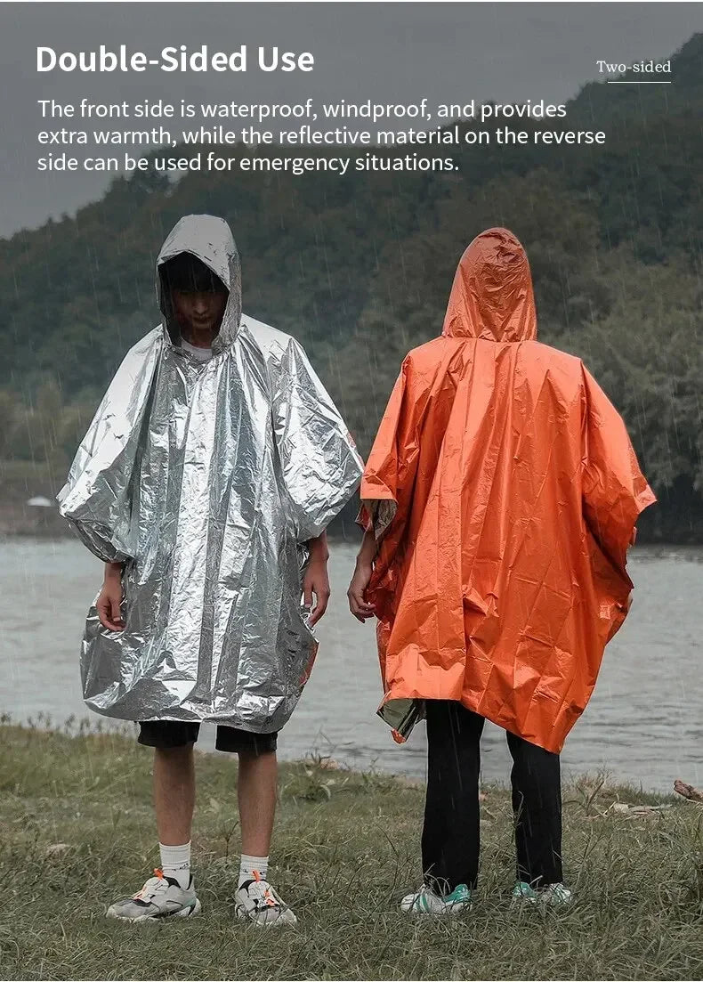 Emergency Waterproof Rain Poncho – Survival & Camping Gear