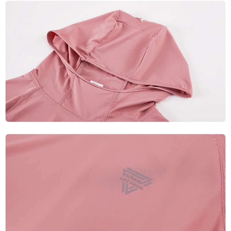 DRUR Women’s Long Sleeve Yoga Hoodie – Quick Dry Workout Top