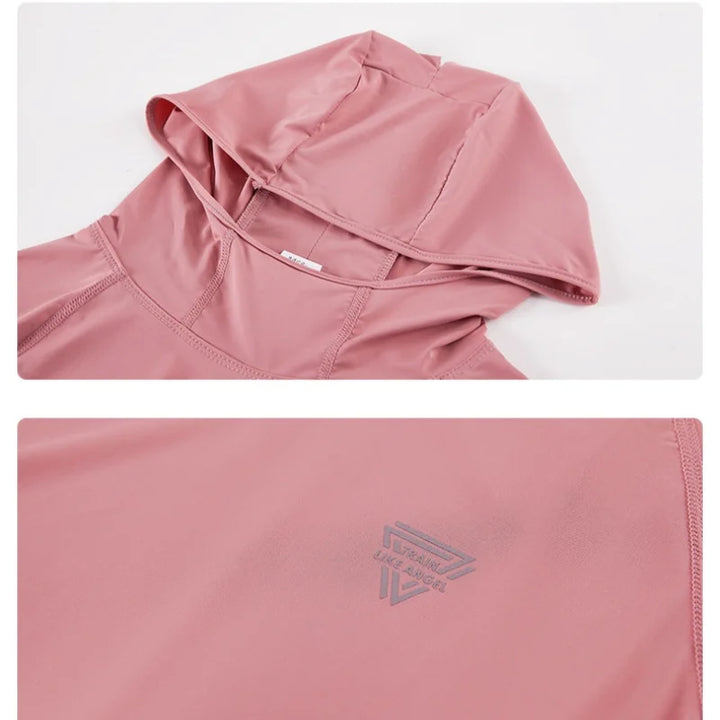 DRUR Women’s Long Sleeve Yoga Hoodie – Quick Dry Workout Top