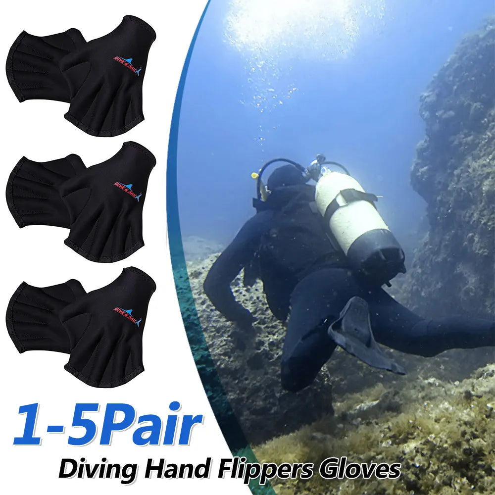 Webbed Diving & Swimming Gloves – Hand Paddle Training Accessories