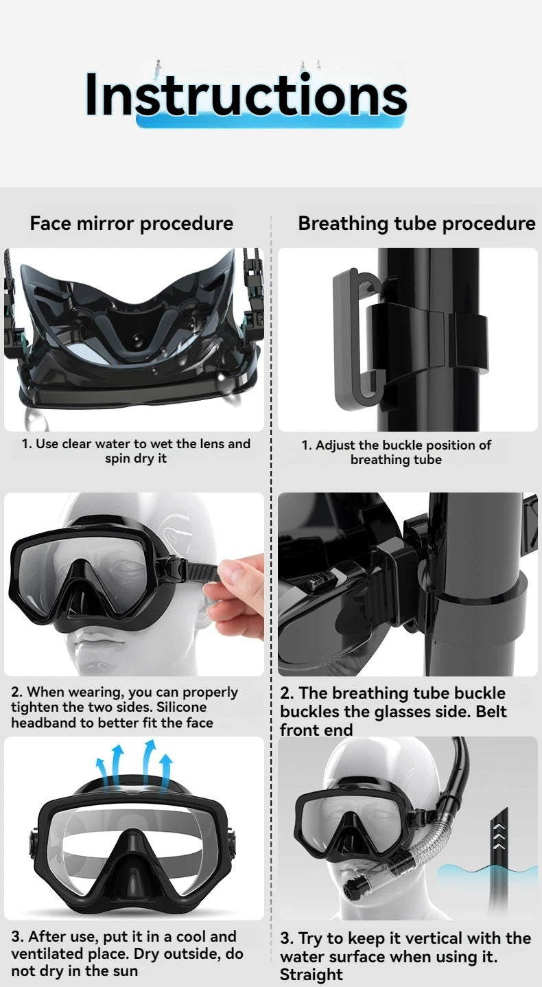 Adult Diving Mask & Snorkel Set – Panoramic Scuba Gear