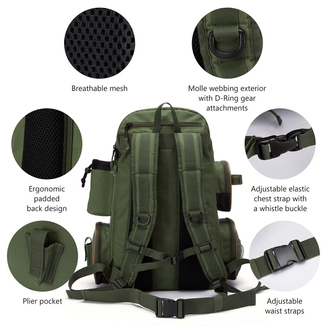 Bassdash Tactical Fishing Tackle Backpack