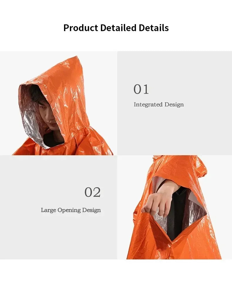 Emergency Waterproof Rain Poncho – Survival & Camping Gear