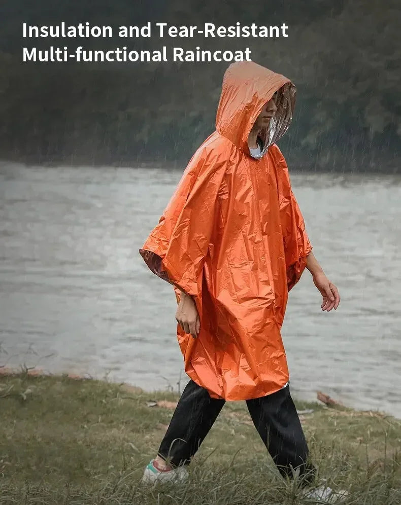 Emergency Waterproof Rain Poncho – Survival & Camping Gear