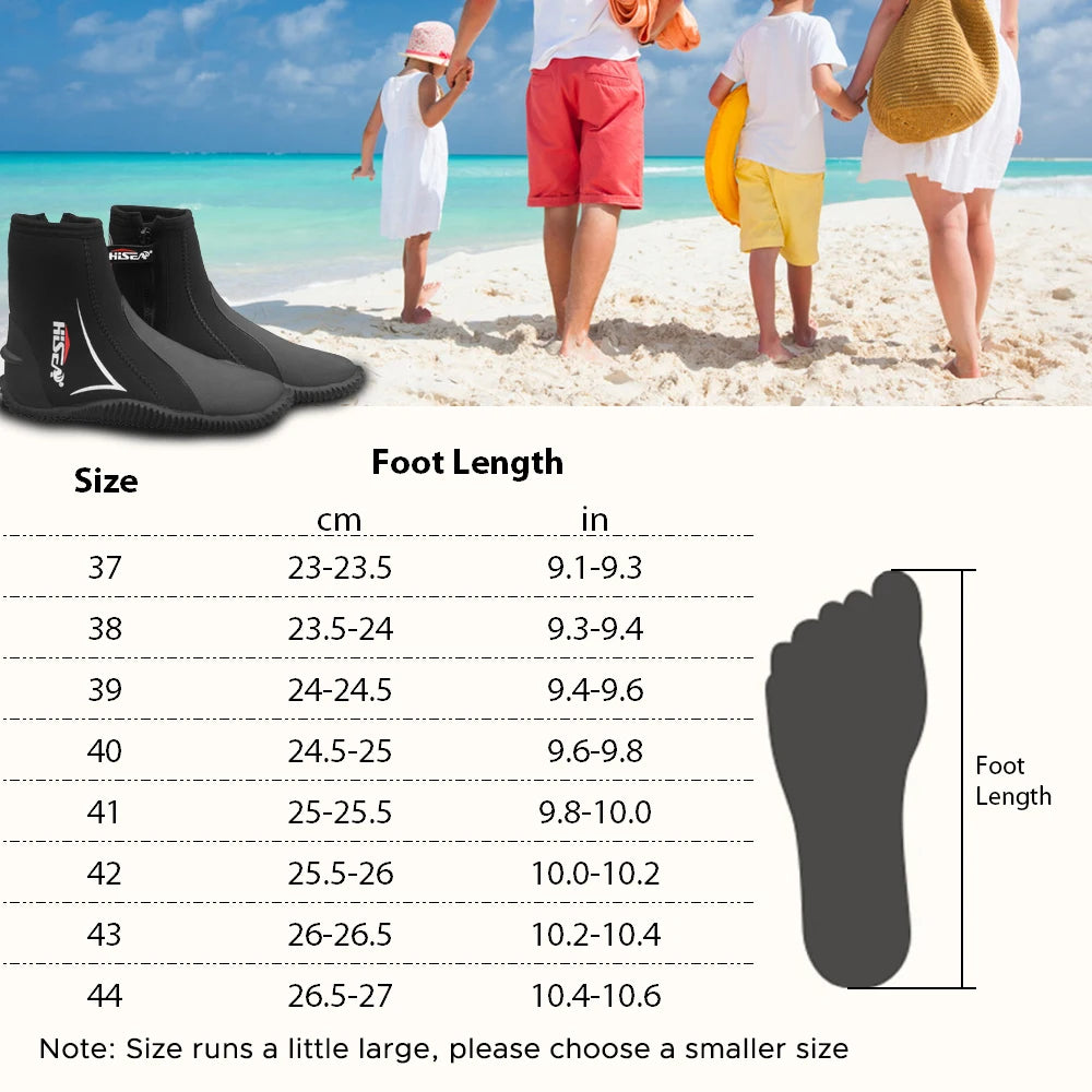 5mm Neoprene Dive Boots – Side Zipper Wetsuit Shoes