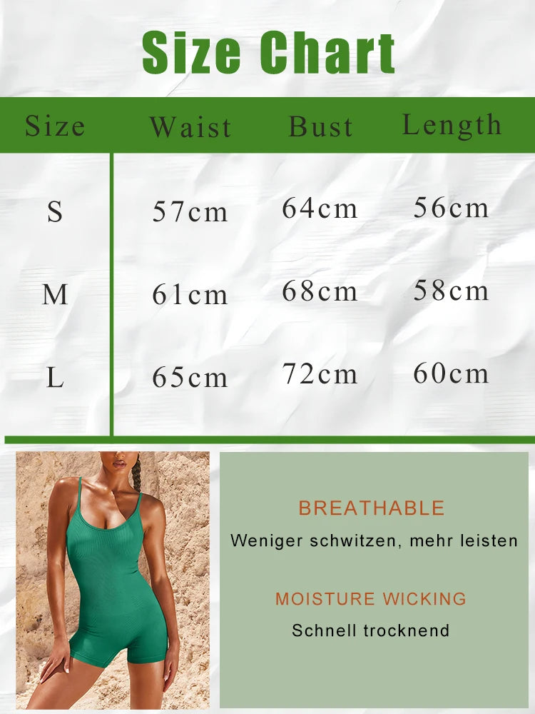 Seamless High-Waisted Yoga Jumpsuit – Women’s Fitness Set