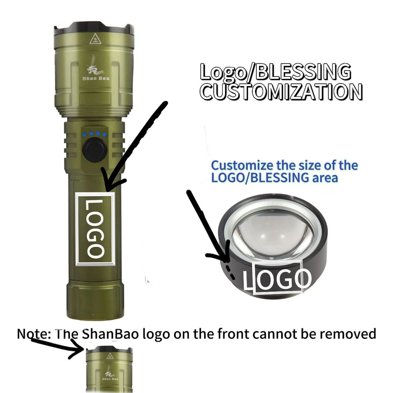 Shan Bao 3000LM Zoom Flashlight
