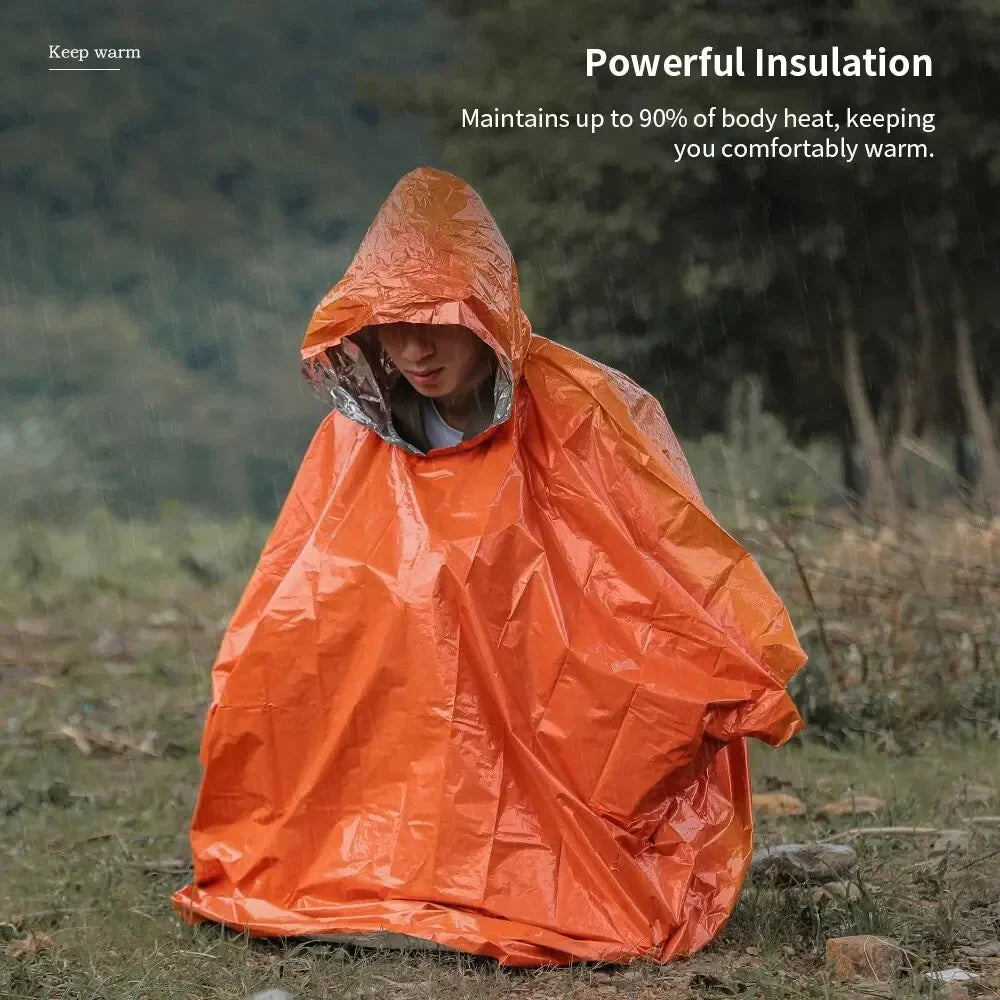 Emergency Waterproof Rain Poncho – Survival & Camping Gear