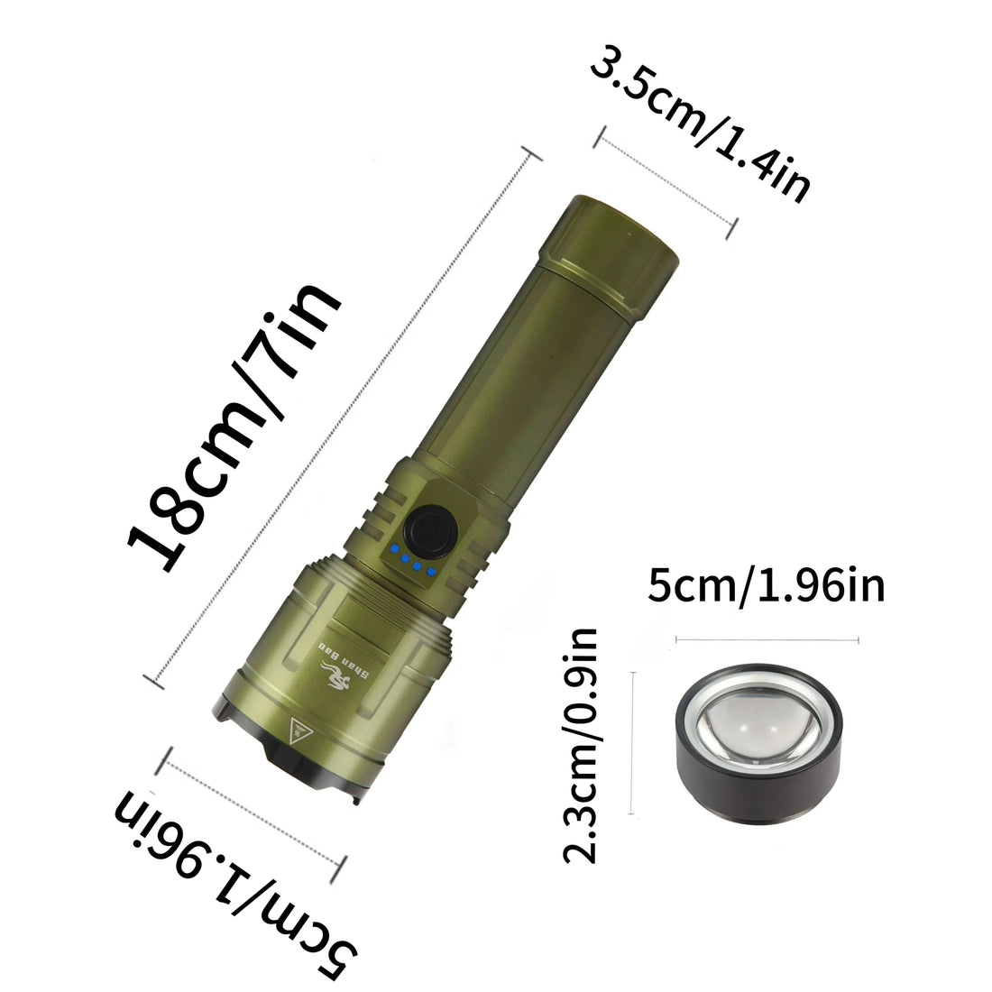 Shan Bao 3000LM Zoom Flashlight