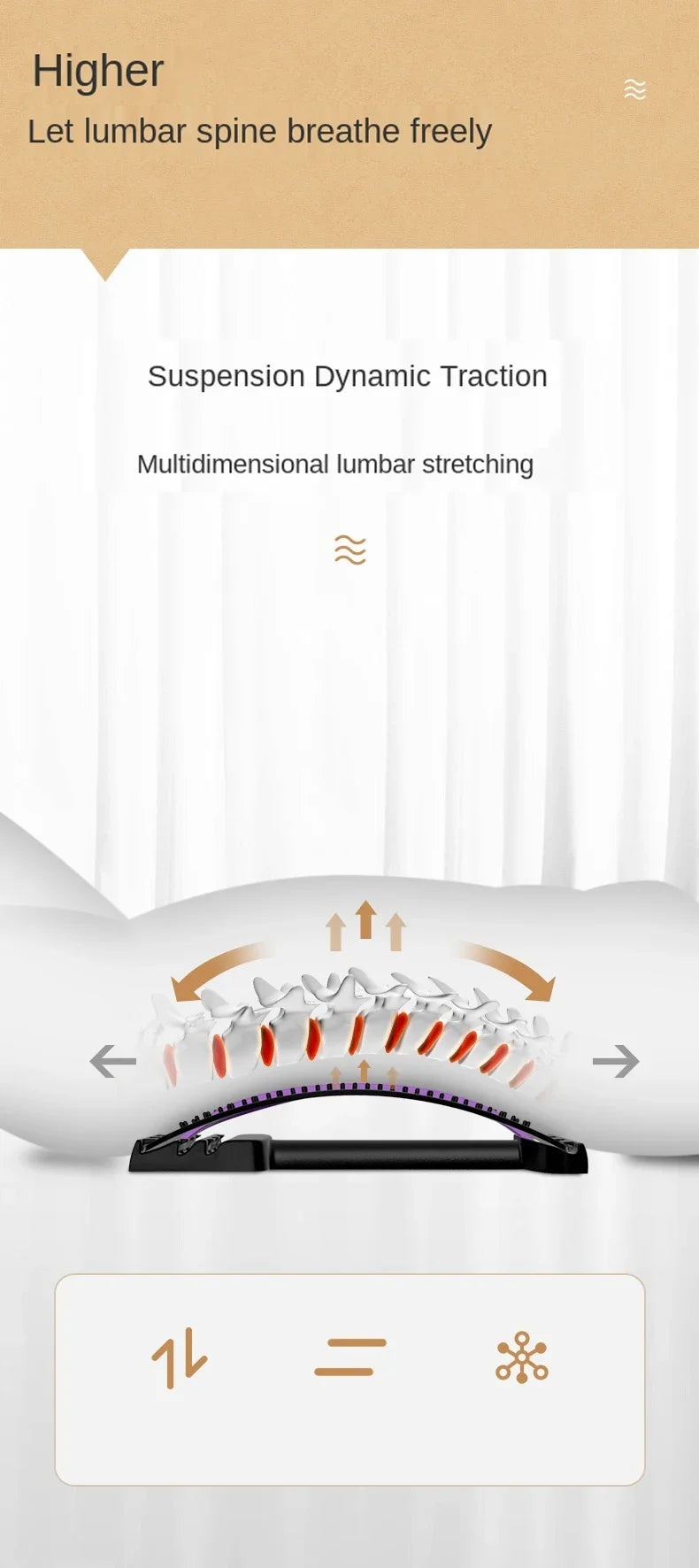 Lumbar Spine Stretching Massager Device