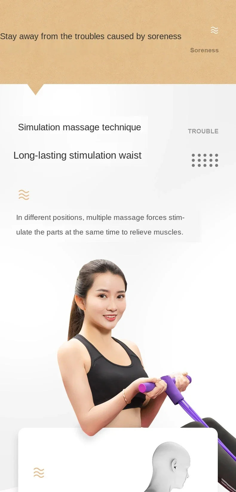 Lumbar Spine Stretching Massager Device
