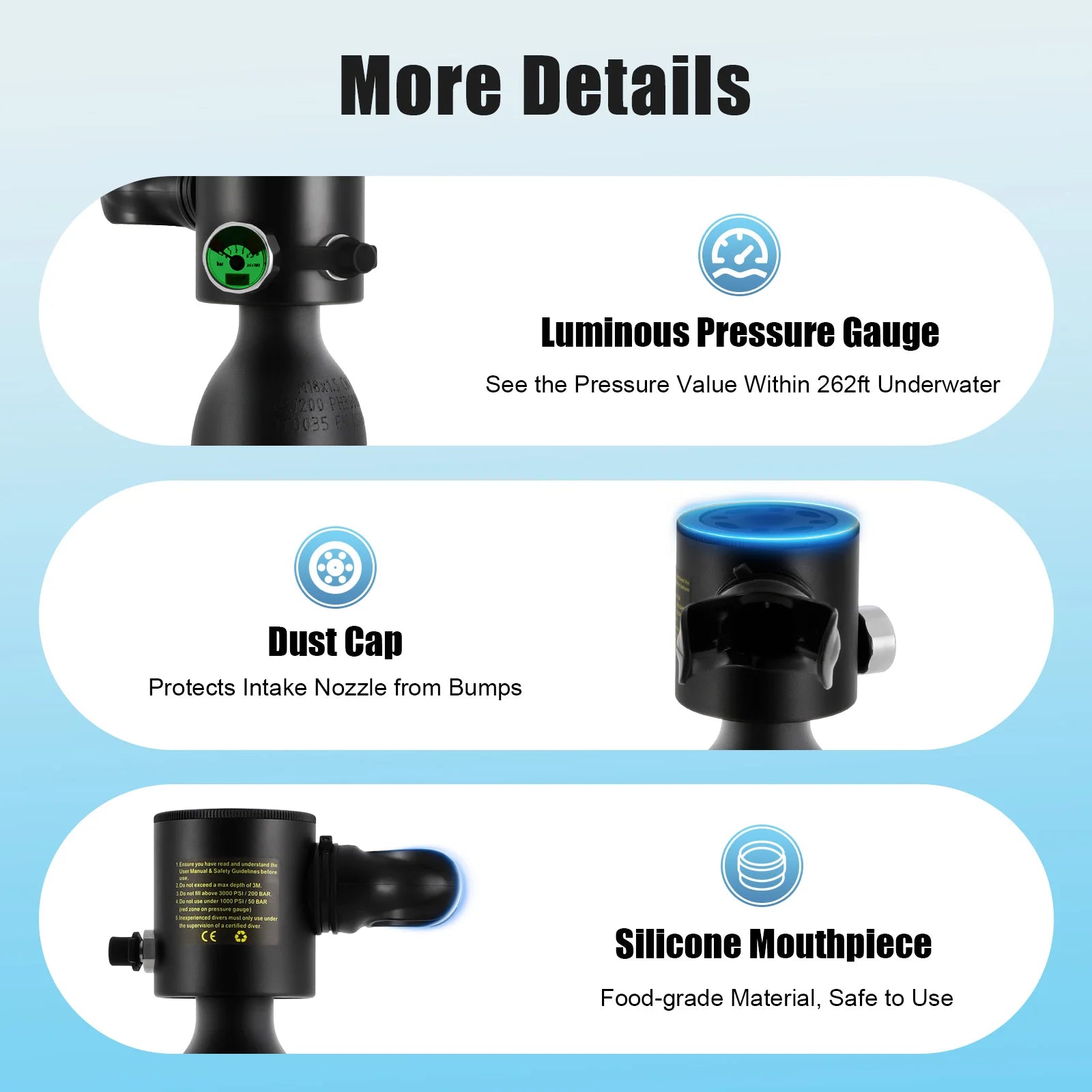 0.5L Mini Diving Oxygen Cylinder – Portable Scuba Tank