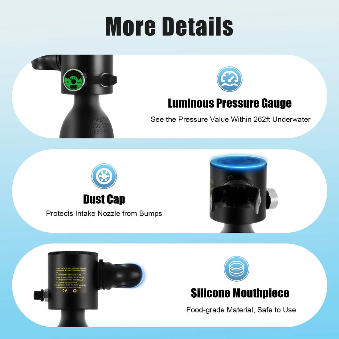 0.5L Mini Diving Oxygen Cylinder – Portable Scuba Tank