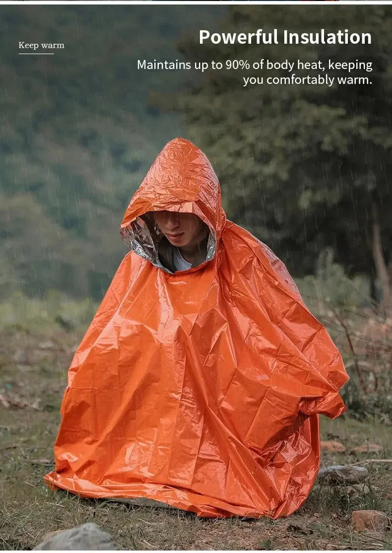 Emergency Waterproof Rain Poncho – Survival & Camping Gear